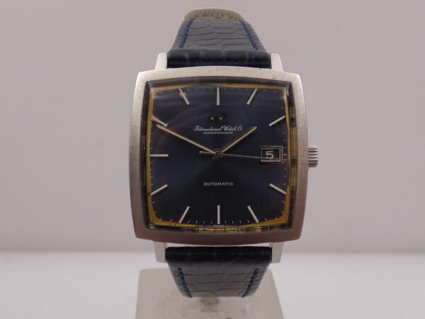 IWC Square 1871 Automatico PELLATON 8541B Blue Dial Anni 70 Acciaio Vintage