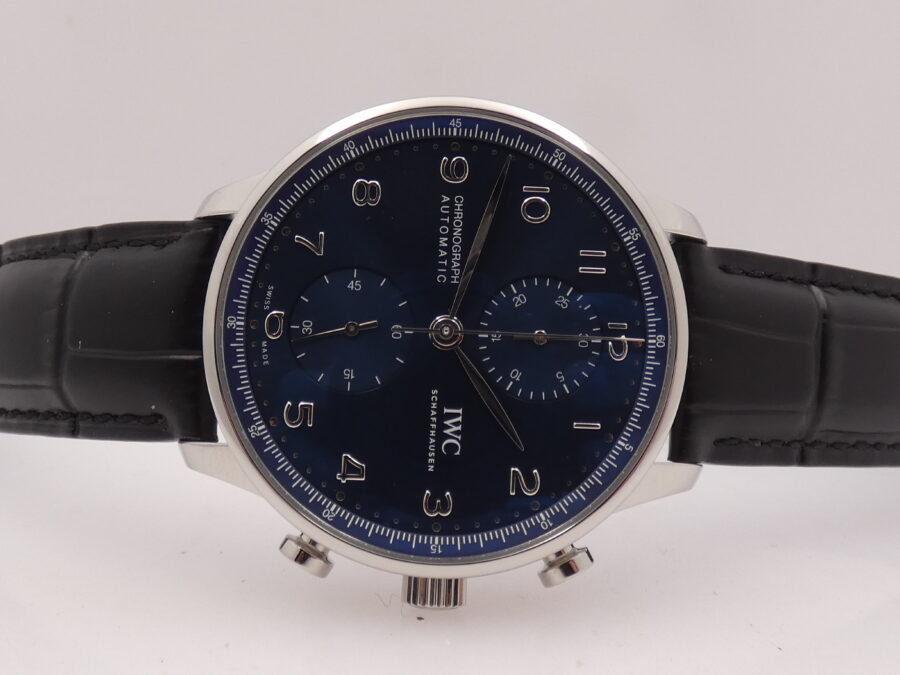 Cronografo IWC Portuguese IW371606 Blue Dial BOX&PAPERS Anno 2020 Automatico TOP CONDITION Acciaio - immagine 6
