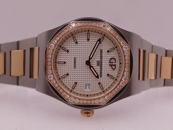 Girard Perregaux Laureato 34 Diamonds Bezel 0.82ct Acciaio & Oro Rosa 18Kt With PAPERS YEAR 2017 TOP CONDITION 56 Factory Diamonds FOR Ladies Ref. 80189D56A132-56A