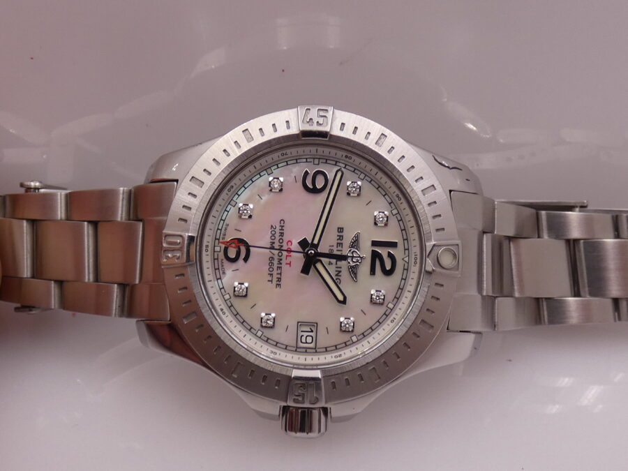 Breitling Colt Lady 33mm MOP & DIAMONDS DIAL FULL SET Anno 2017 BRACCIALATO Ref. A77388 - immagine 7