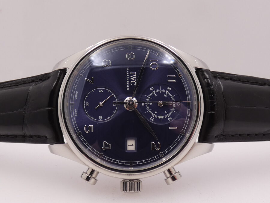 Cronografo IWC Portuguese With PAPERS TOP CONDITION Anno 2019 BLUE DIAL Automatico Acciaio Ref. IW390303 - immagine 7