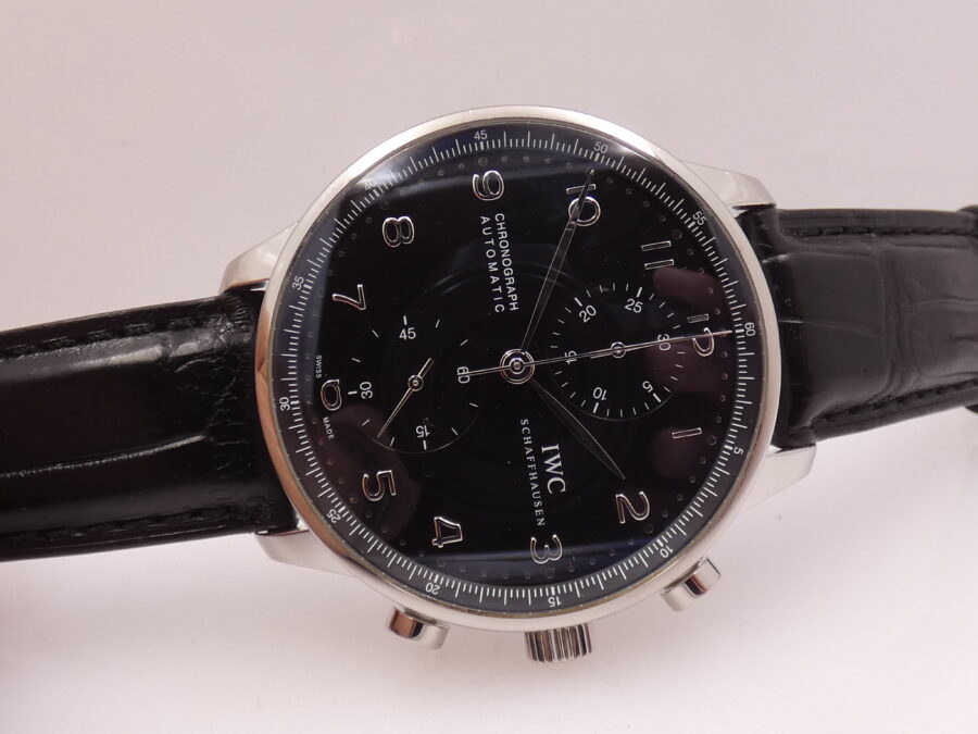 Cronografo IWC Portuguese IW371447 BOX&PAPERS Automatico Anno 2019 Black Dial Acciaio - immagine 7