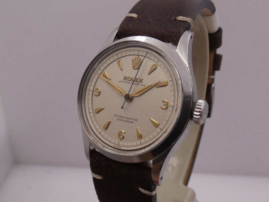 Rolex Oyster Perpetual 34 Rare Oyster Perpetual Big Bubbleback 6332 Ovettone Explorer Dial Automatico ANNO 1963 Acciaio - immagine 7