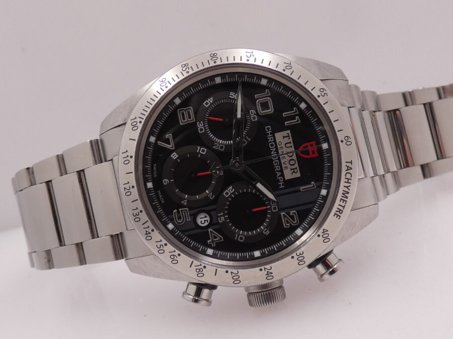 Cronografo Tudor Fastrider Chrono 42000 Black Dial Anno 2013 Automatico Acciaio Braccialato - immagine 7