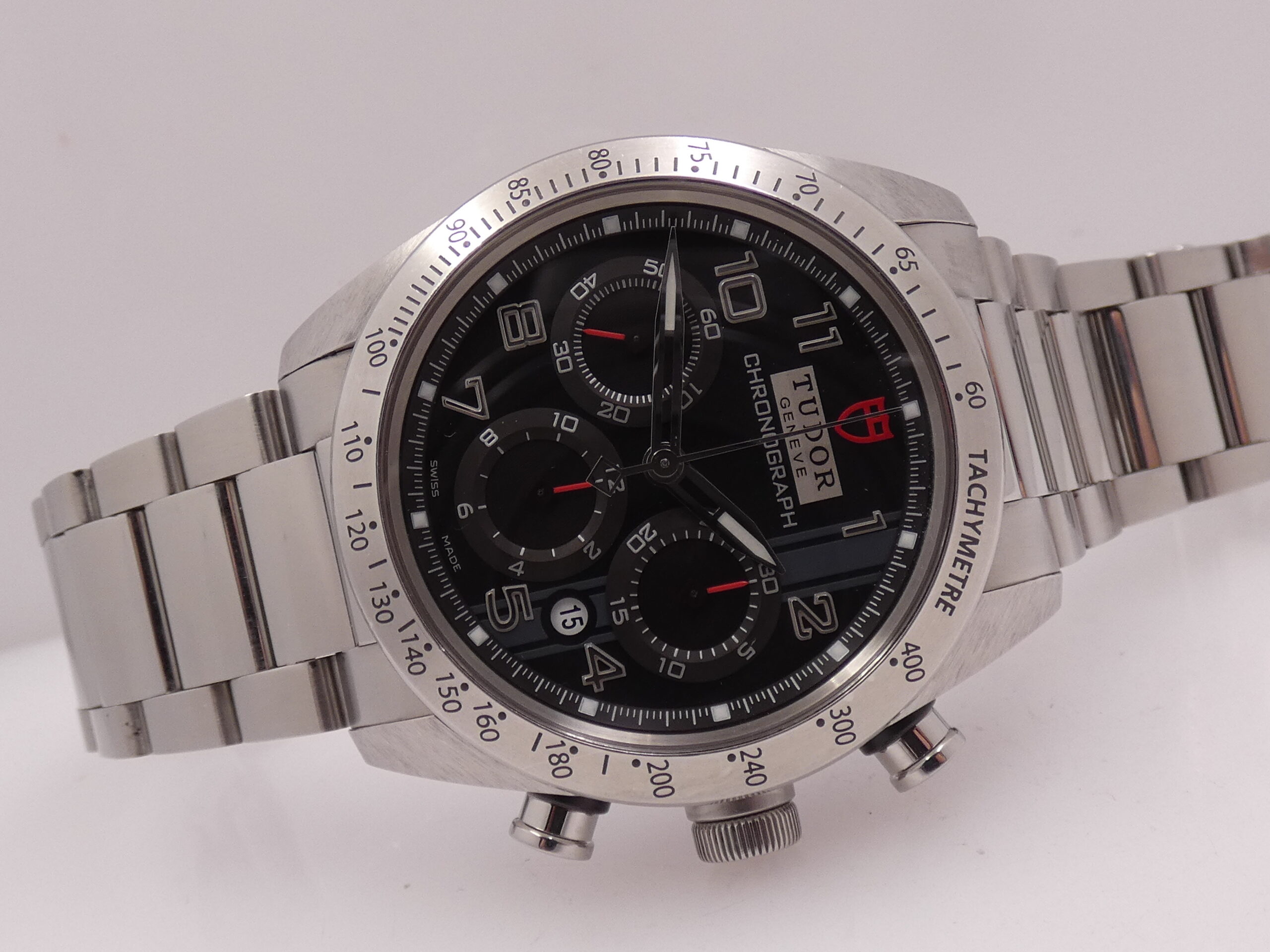 Cronografo Tudor Fastrider Chrono 42000 Black Dial Anno 2013 Automatico Acciaio Braccialato - immagine 7