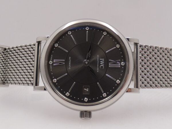 IWC Portofino Automatic 37mm Ardesia DIAMONDS DIAL BOX&PAPERS Anno 2021 IW458110 Bracciale Mesh