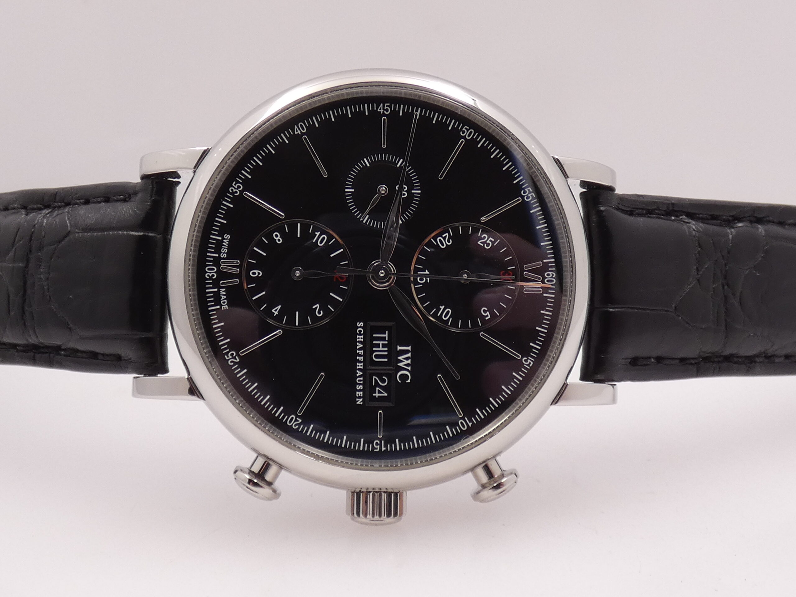 Cronografo IWC Portofino Day-Date IW391008 WITH PAPERS ANNO 2018 Black Dial Automatico Acciaio - immagine 7