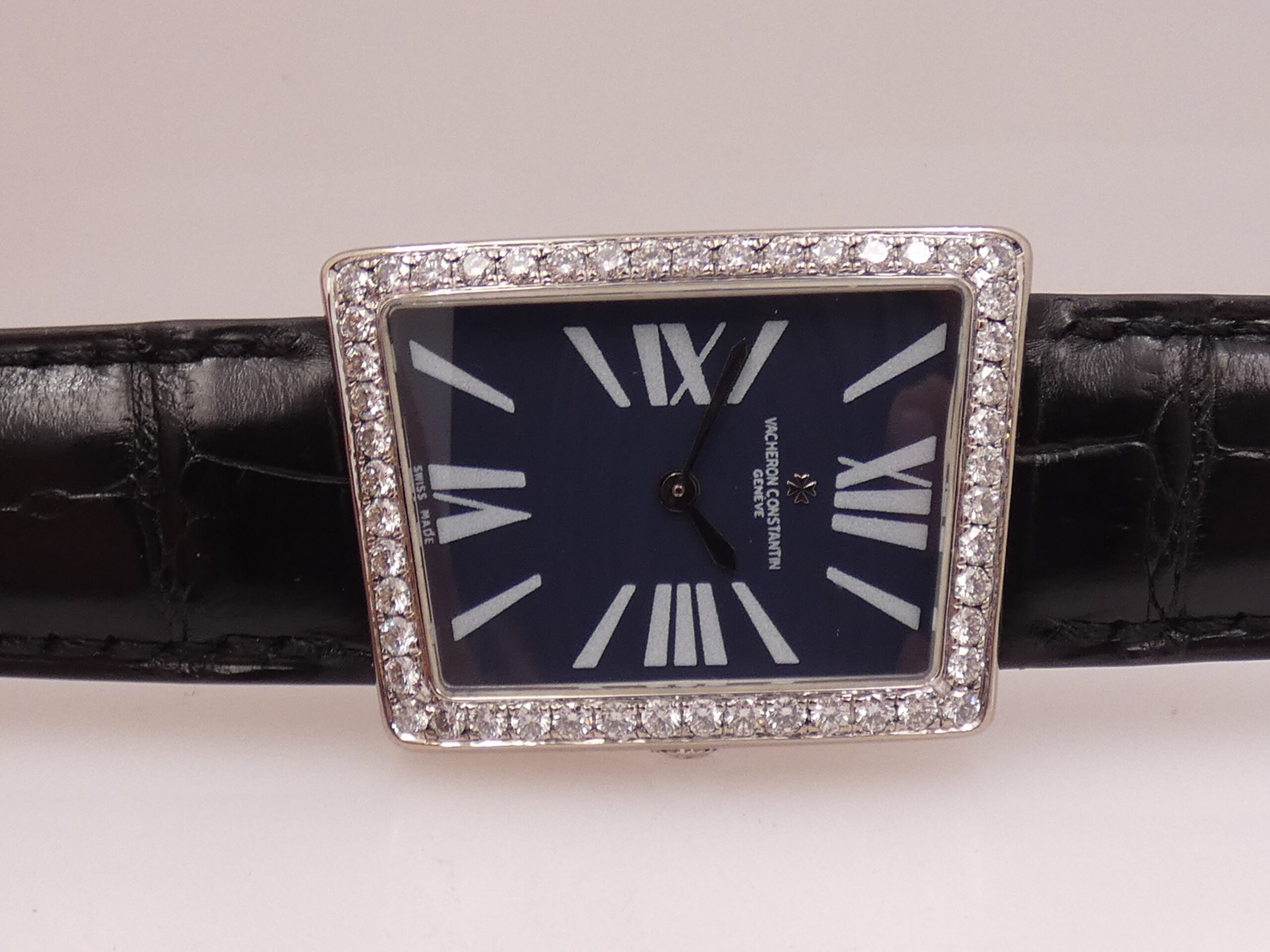 Vacheron Constantin 1972 MCMLXXII Asymmetric Diamonds Bezel Oro Bianco 18Kt Blue Dial TOP CONDITION 37010/000G Manuale FULL SET - immagine 7