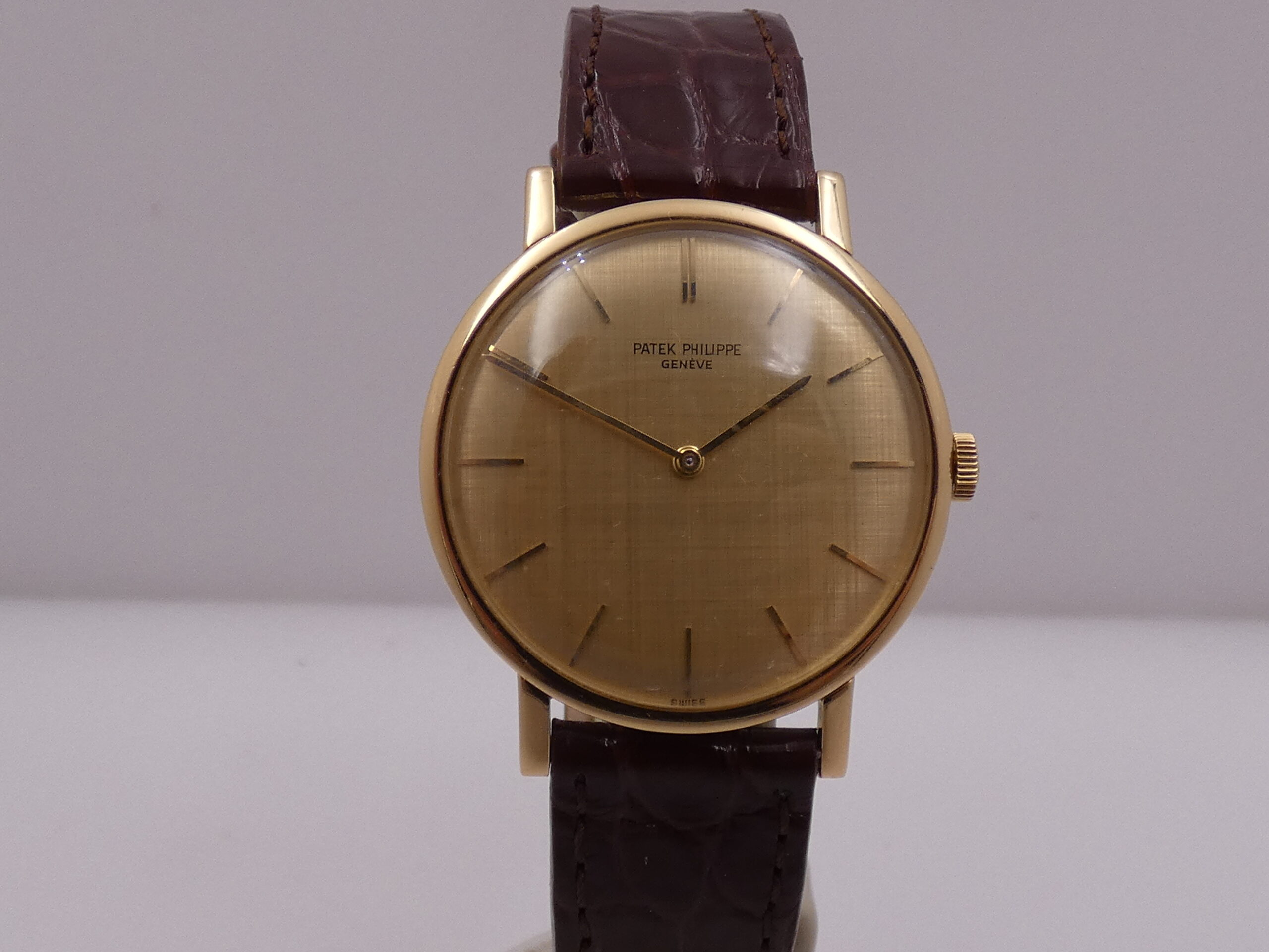 Patek Philippe Calatrava 3426 Oro Massiccio18Kt Texured Dial ANNO 1965 Manuale Vintage - immagine 7