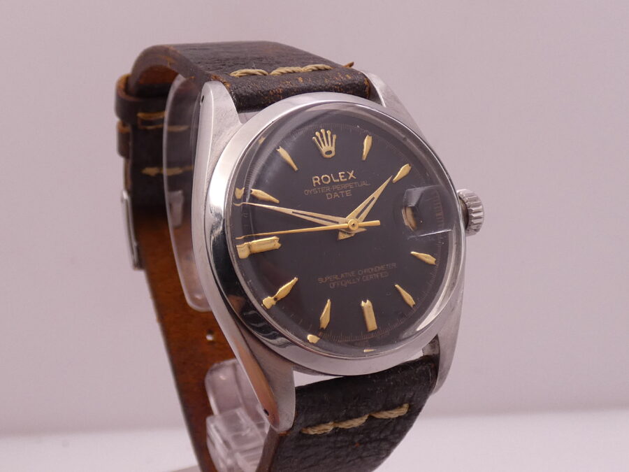 Rolex Oyster Perpetual Date 6534 GILT DIAL Roulette ANNO 1959 Automatico Acciaio Rotore a Farfalla - immagine 7