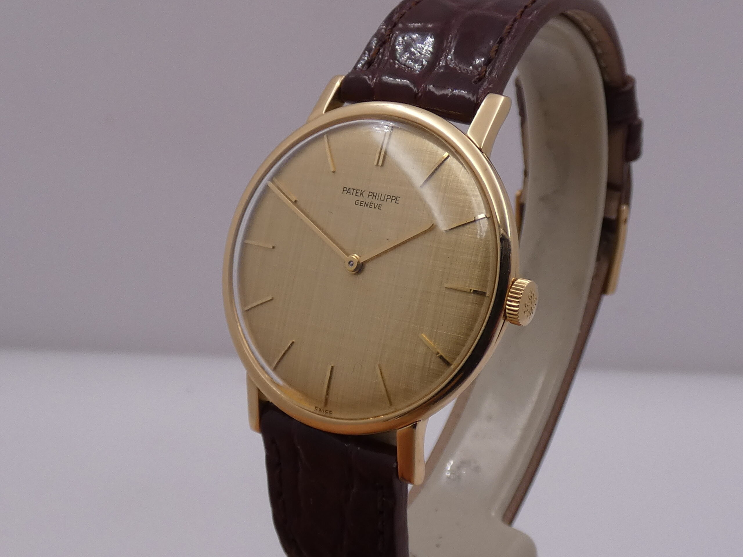 Patek Philippe Calatrava 3426 Oro Massiccio18Kt Texured Dial ANNO 1965 Manuale Vintage - immagine 8
