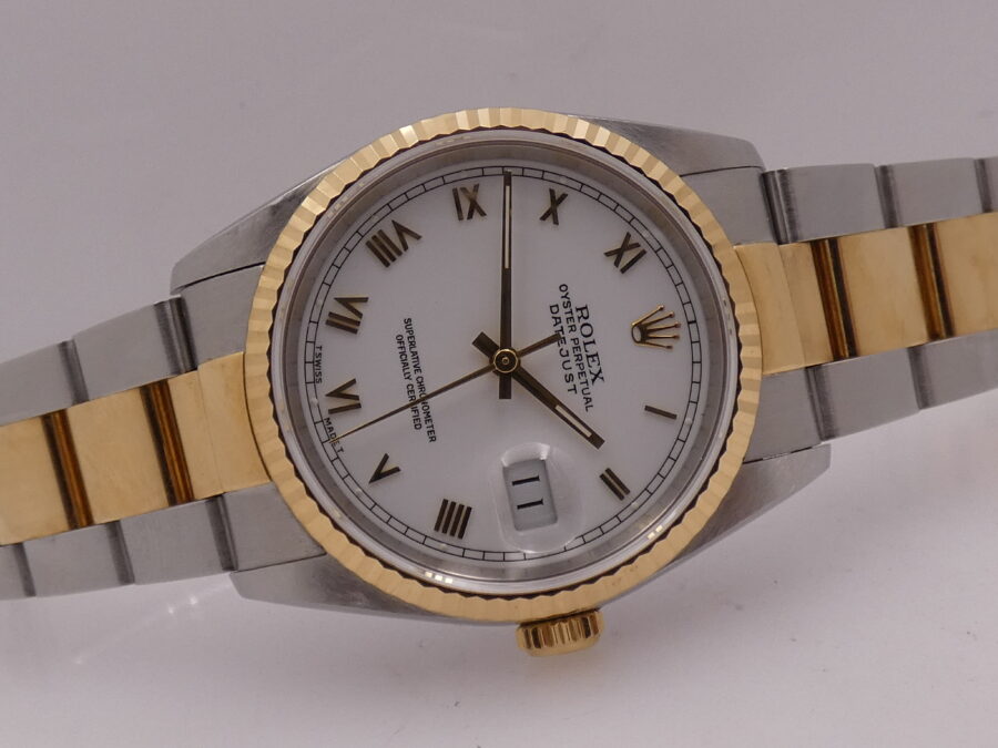 Rolex Datejust 36 16233 TOP CONDITION Oro Massiccio 18Kt & Acciaio BOX&PAPERS ITALIA Anno 1991 Mai Lucidato - immagine 7