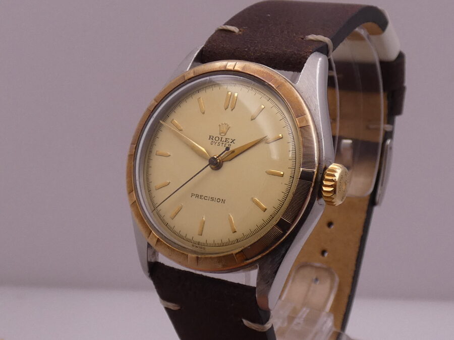 Rolex Oyster Precision 6082 Lunetta Thunderbird Oro 18Kt & Acciaio ANNO 1950 Carica Manuale Vintage - immagine 7