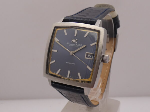 IWC Square 1871 Automatico PELLATON 8541B Blue Dial Anni 70 Acciaio Vintage