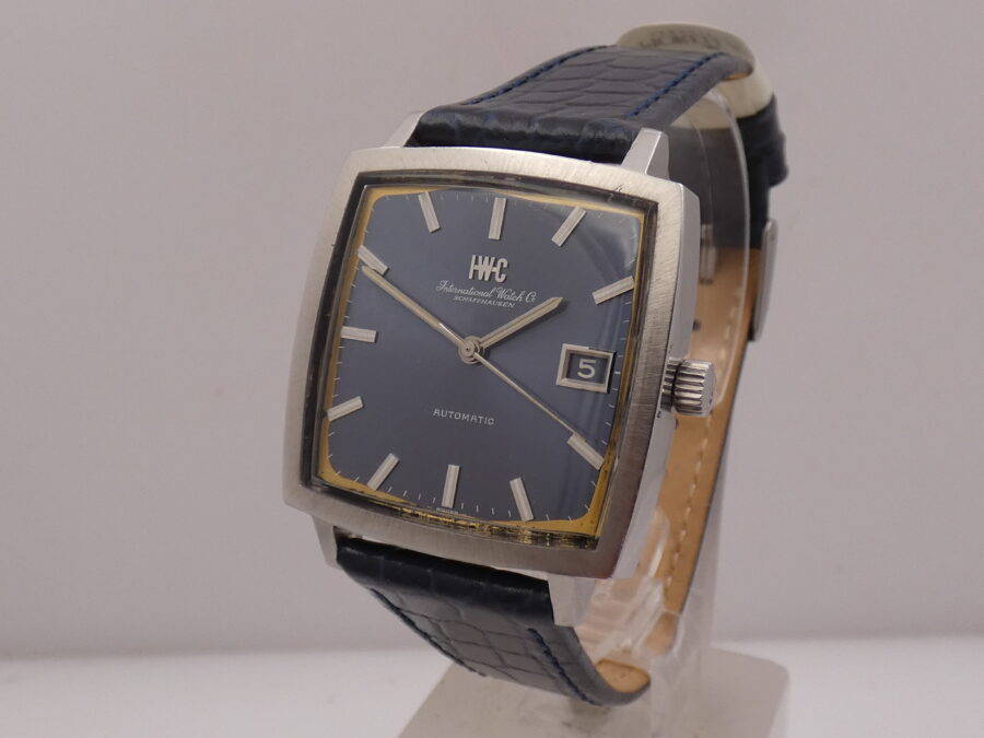 IWC Square 1871 Automatico PELLATON 8541B Blue Dial Anni 70 Acciaio Vintage - immagine 8