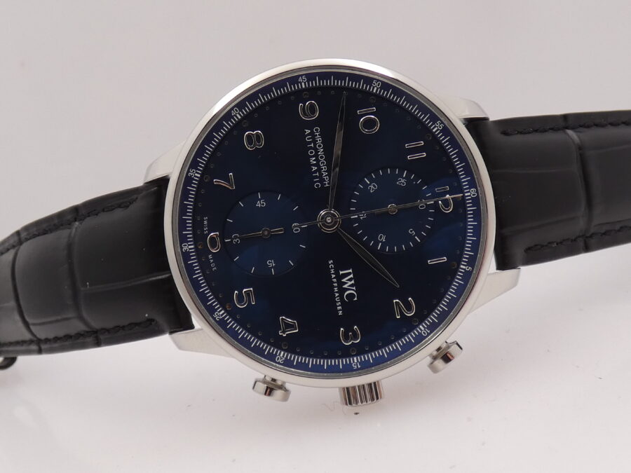 Cronografo IWC Portuguese IW371606 Blue Dial BOX&PAPERS Anno 2020 Automatico TOP CONDITION Acciaio - immagine 7