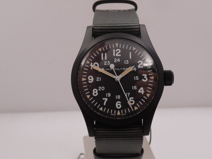 Hamilton Khaki Field Mechanical NEW BOX&PAPERS Carica Manuale Acciaio Black PVD Mai Indossato Ref. H694090 - immagine 7