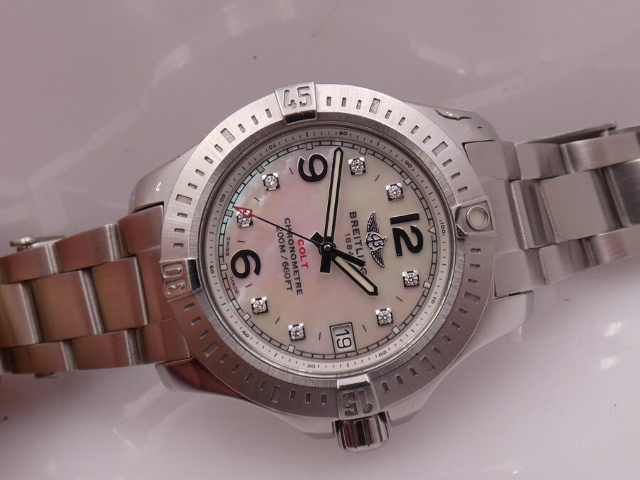 Breitling Colt Lady 33mm MOP & DIAMONDS DIAL FULL SET Anno 2017 BRACCIALATO Ref. A77388 - immagine 8