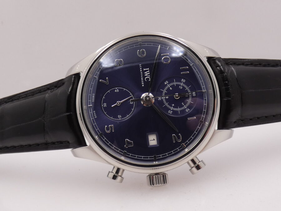 Cronografo IWC Portuguese With PAPERS TOP CONDITION Anno 2019 BLUE DIAL Automatico Acciaio Ref. IW390303 - immagine 8