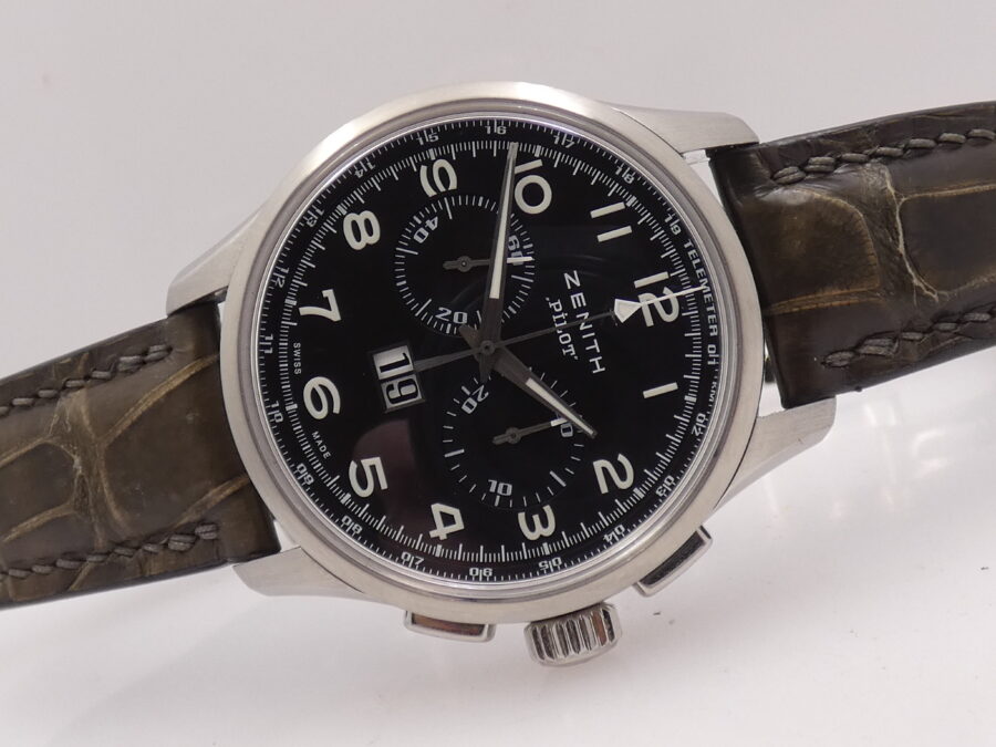 Cronografo Zenith El Primero Big Date Special Pilot 42mm 03.2410.4010 Automatico Acciaio - immagine 7