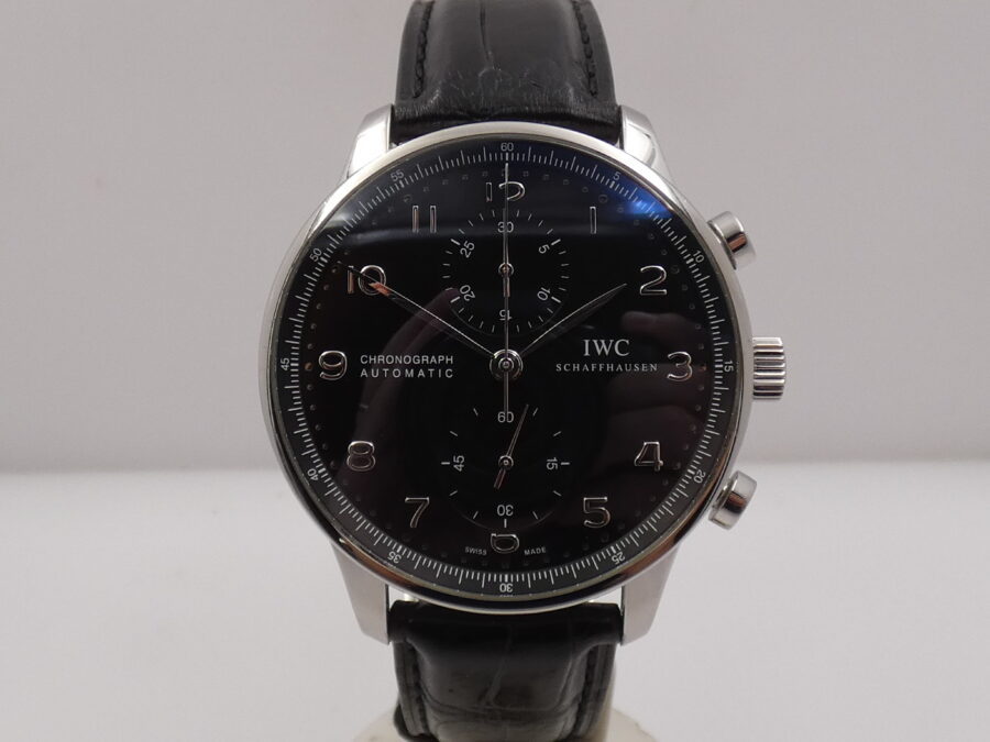 Cronografo IWC Portuguese IW371447 BOX&PAPERS Automatico Anno 2019 Black Dial Acciaio - immagine 8