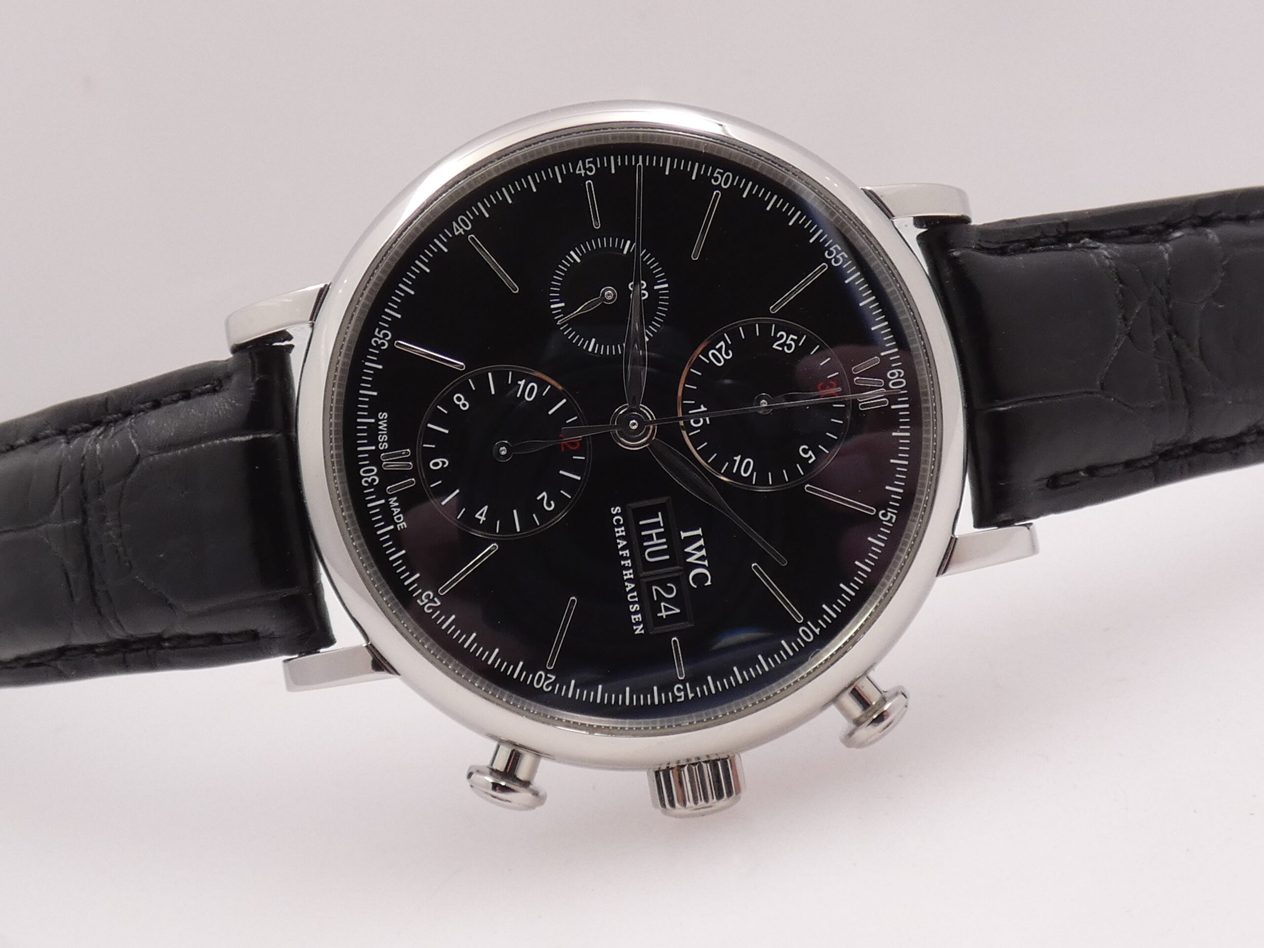 Cronografo IWC Portofino Day-Date IW391008 WITH PAPERS ANNO 2018 Black Dial Automatico Acciaio - immagine 8