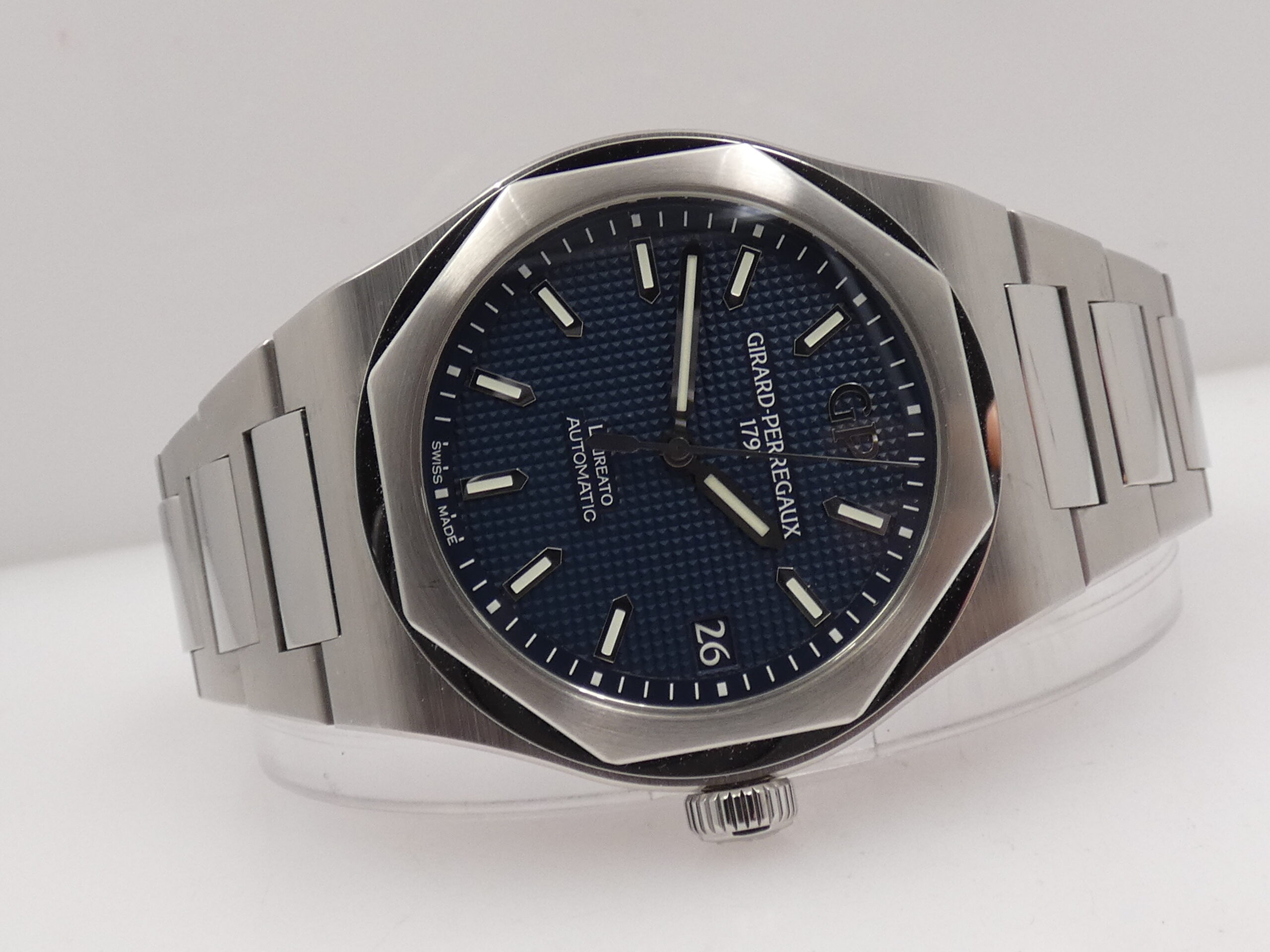 Girard Perregaux Laureato 81010 WITH PAPERS Anno 2021 TOP CONDITION Guillochè Blue Dial Automatico Acciaio - immagine 8