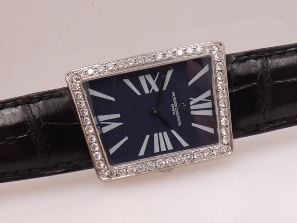 Vacheron Constantin 1972 MCMLXXII Asymmetric Diamonds Bezel Oro Bianco 18Kt Blue Dial TOP CONDITION 37010/000G Manuale FULL SET