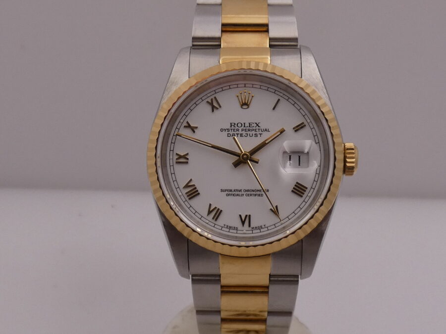Rolex Datejust 36 16233 TOP CONDITION Oro Massiccio 18Kt & Acciaio BOX&PAPERS ITALIA Anno 1991 Mai Lucidato - immagine 8