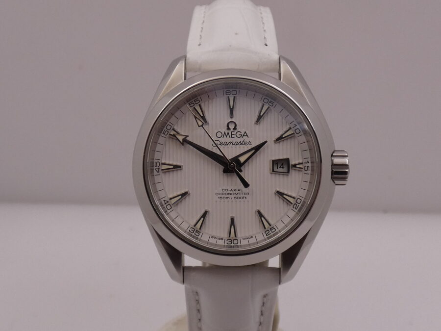 Omega Seamaster Aqua Terra Co-Axial 34mm With PAPERS Ottobre 2023 White Dial Automatico Acciaio TOP CONDITION For Ladies !!! - immagine 8