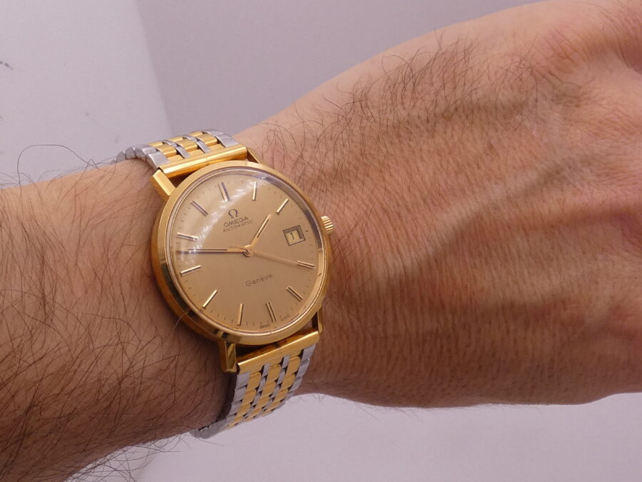 Omega Genève From 1972 Automatic Date 18Kt G.F. TOP CONDITION Ref. 166.763 Braccialato - immagine 8