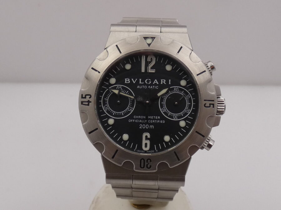 Cronografo Bulgari Diagono Scuba SCB 38 S Automatico Chronometer Acciaio Anni '2000s Braccialato - immagine 8
