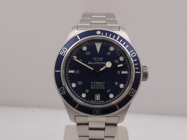 Glycine Combat Sub 36mm BLUE DIAL BOX&PAPERS Automatico Anno 2021 Braccialato