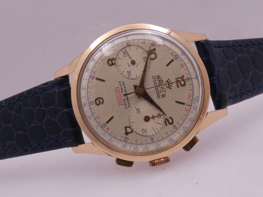 Cronografo Walker Bicompax  Oro Rosa 18Kt Jumbo 38mm Antimagnetico ANNI '50 Carica Manuale Calibro 248 Vintage - immagine 8