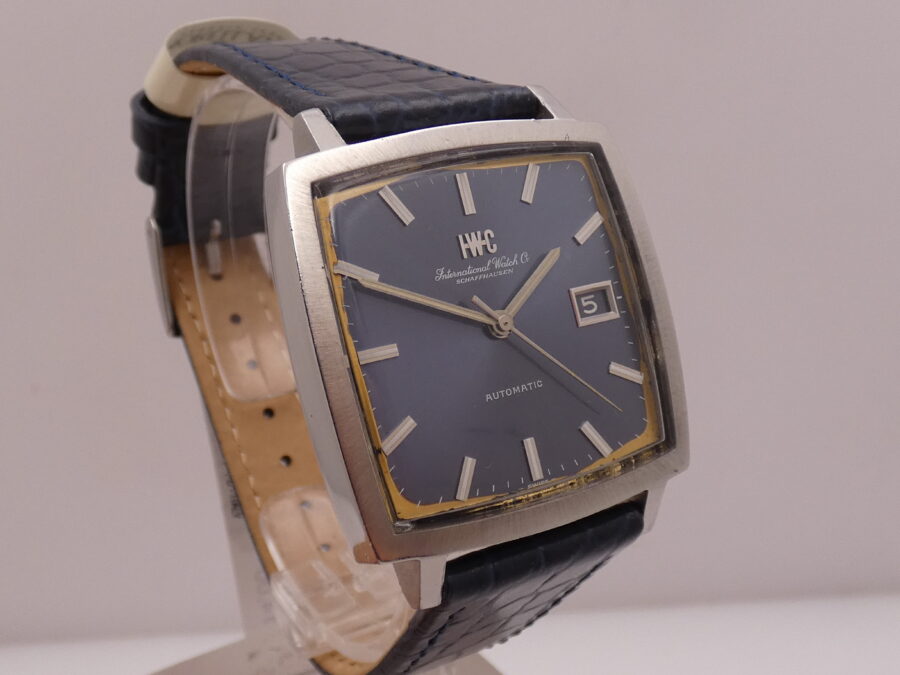 IWC Square 1871 Automatico PELLATON 8541B Blue Dial Anni 70 Acciaio Vintage - immagine 9