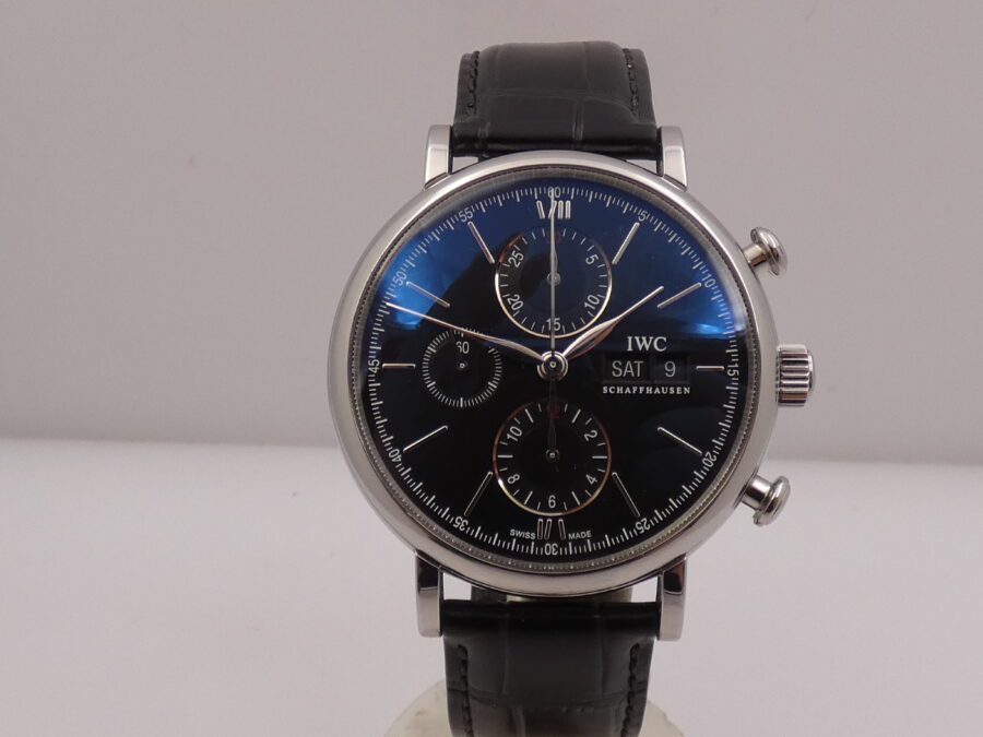 Cronografo IWC Portofino Day-Date IW391002 Black Dial Automatico Acciaio - immagine 9