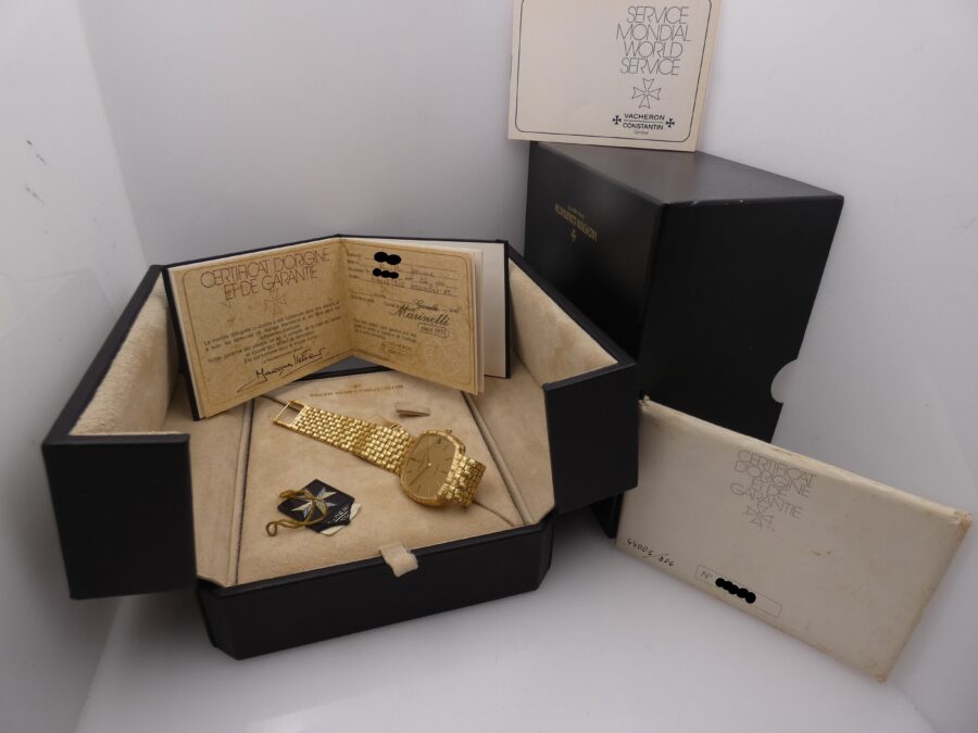 Vacheron Constantin NEW OLD STOCK 18Kt Square Basket 1970s Sigma Dial BOX & PAPERS Automatico Untouched - immagine 9