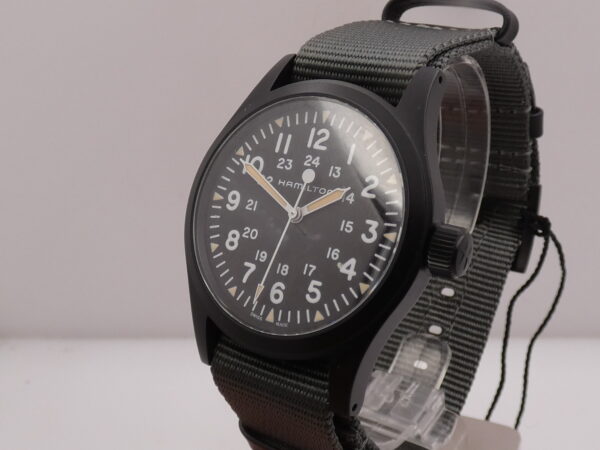 Hamilton Khaki Field Mechanical NEW BOX&PAPERS Carica Manuale Acciaio Black PVD Mai Indossato Ref. H694090