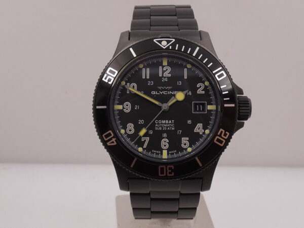 Glycine Combat SUB 42mm GL0079 NEW Automatico With BOX Acciaio Black PVD Mai Indossato