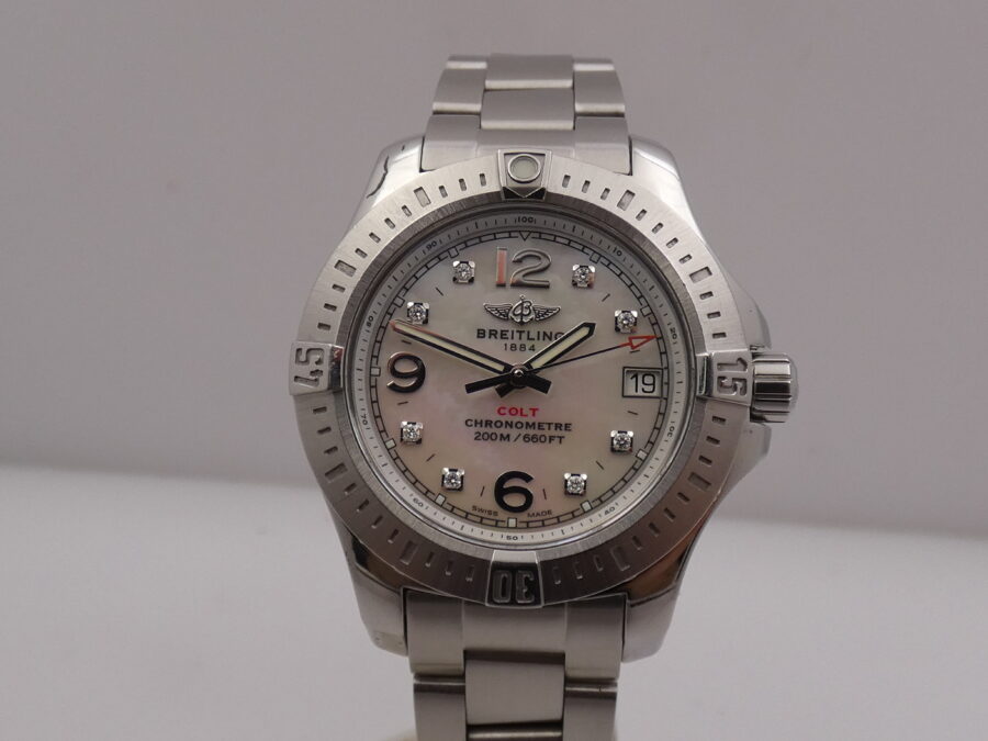 Breitling Colt Lady 33mm MOP & DIAMONDS DIAL FULL SET Anno 2017 BRACCIALATO Ref. A77388 - immagine 9