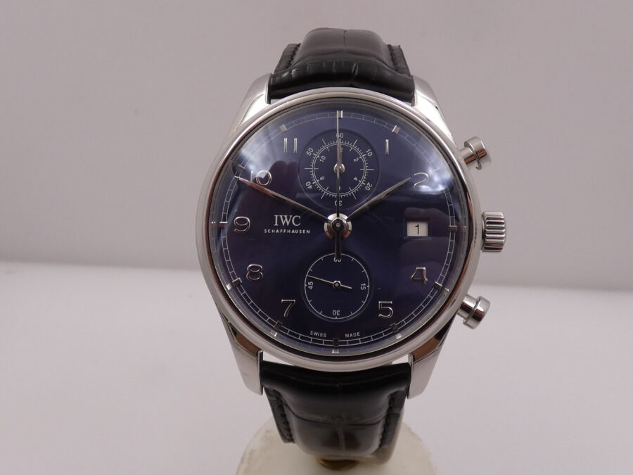 Cronografo IWC Portuguese With PAPERS TOP CONDITION Anno 2019 BLUE DIAL Automatico Acciaio Ref. IW390303 - immagine 9