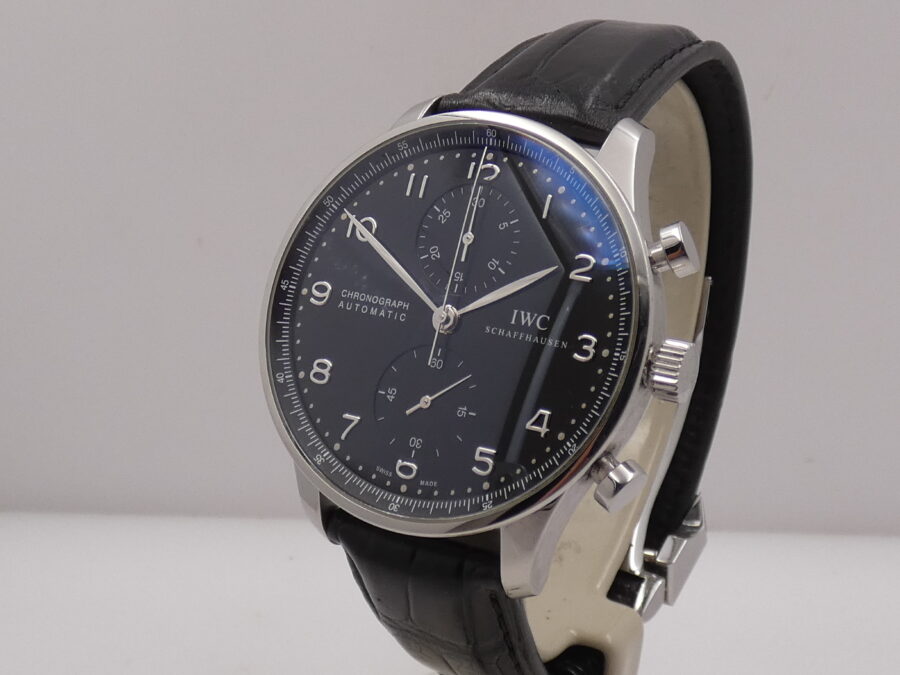 Cronografo IWC Portuguese IW371447 BOX&PAPERS Automatico Anno 2019 Black Dial Acciaio - immagine 9