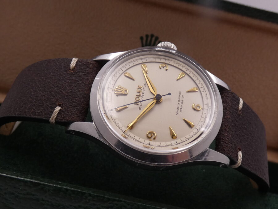 Rolex Oyster Perpetual 34 Rare Oyster Perpetual Big Bubbleback 6332 Ovettone Explorer Dial Automatico ANNO 1963 Acciaio - immagine 9