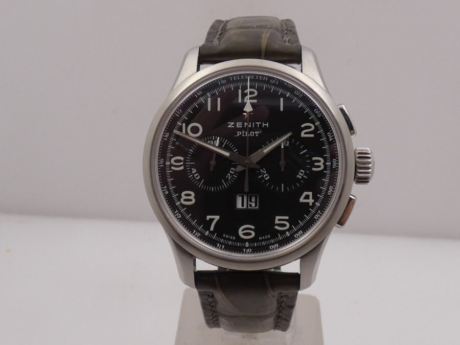 Cronografo Zenith El Primero Big Date Special Pilot 42mm 03.2410.4010 Automatico Acciaio - immagine 8