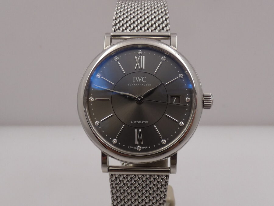 IWC Portofino Automatic 37mm Ardesia DIAMONDS DIAL BOX&PAPERS Anno 2021 IW458110 Bracciale Mesh - immagine 9