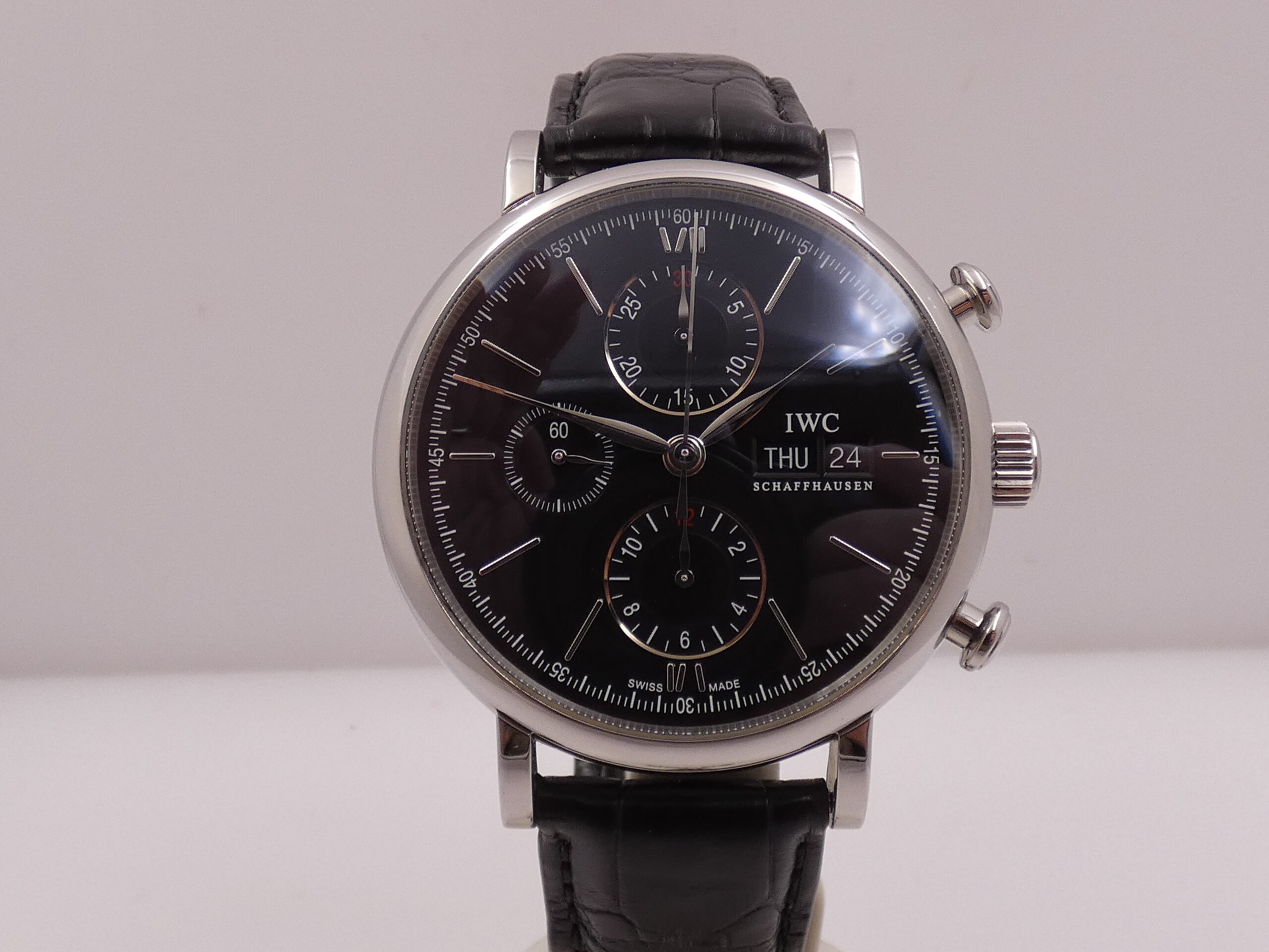 Cronografo IWC Portofino Day-Date IW391008 WITH PAPERS ANNO 2018 Black Dial Automatico Acciaio - immagine 9