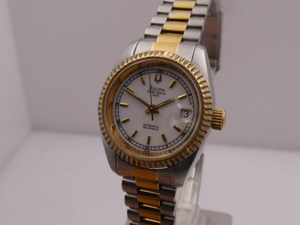 Bulova Super Seville Date Lady 26mm 18Kt G.F. & Acciaio Automatico Anni 90 Bracciale President