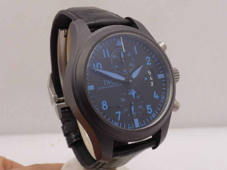 Cronografo IWC Pilot Top Gun Boutique Pilot Edition Flyback Chronograph Blue Index IW388003 BOX&PAPERS Ceramica Automatico Anno 2015 LIKE NEW - immagine 9