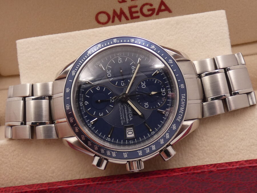 Cronografo Omega Speedmaster Date WITH PAPERS Anno 2017 3212.80.00 BLUE DIAL Automatico Acciaio - immagine 9
