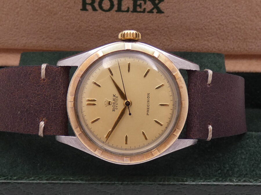 Rolex Oyster Precision 6082 Lunetta Thunderbird Oro 18Kt & Acciaio ANNO 1950 Carica Manuale Vintage - immagine 9